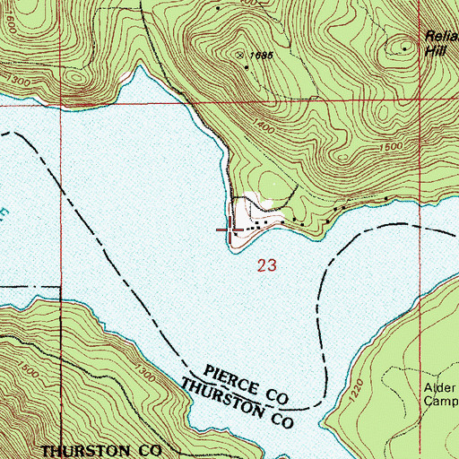 Topographic Map of Reliance, WA