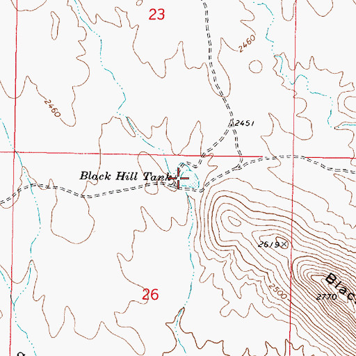 Topographic Map of Black Hill Tank, AZ