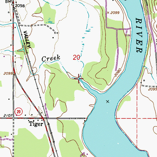 Topographic Map of Renshaw Creek, WA