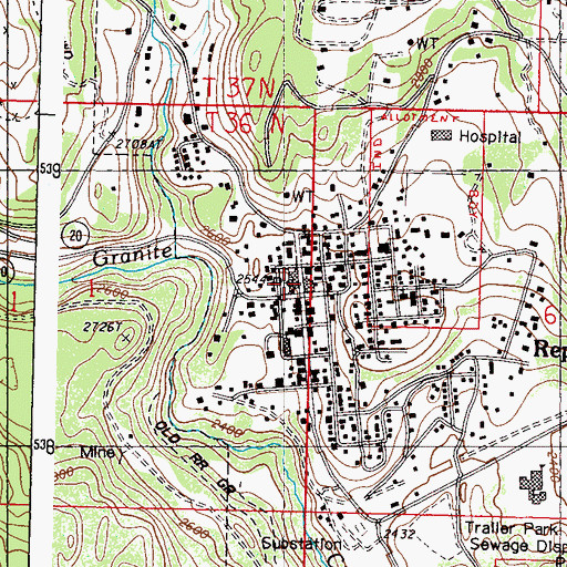 Topographic Map of Republic, WA