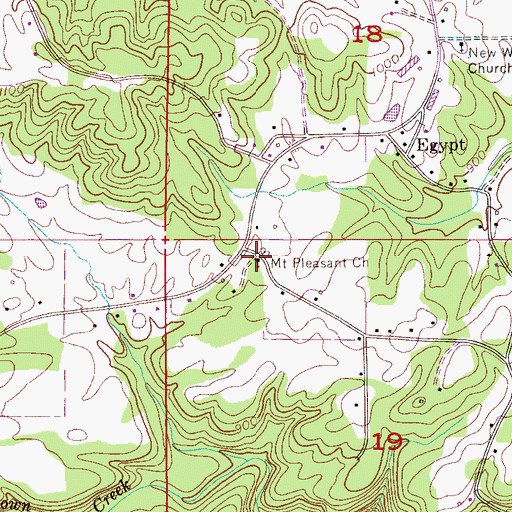 Topographic Map of Mount Pleasant Missionary Baptist Church, AL