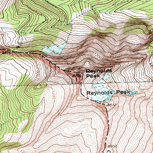 Topographic Map of Reynolds Peak, WA