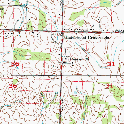 Topographic Map of Mount Pleasant Baptist Church, AL
