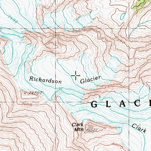 Topographic Map of Richardson Glacier, WA