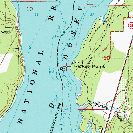 Topographic Map of Rickey Point, WA