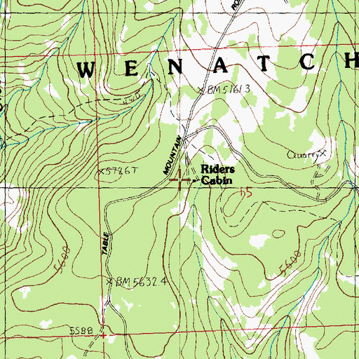 Topographic Map of Riders Cabin, WA