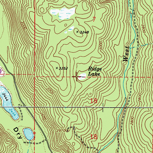 Topographic Map of Ridge Lake, WA