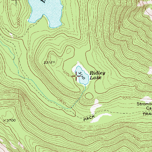 Topographic Map of Ridley Lake, WA