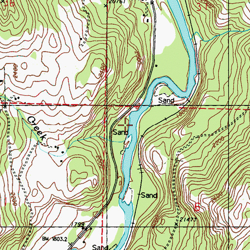 Topographic Map of Rincom Creek, WA