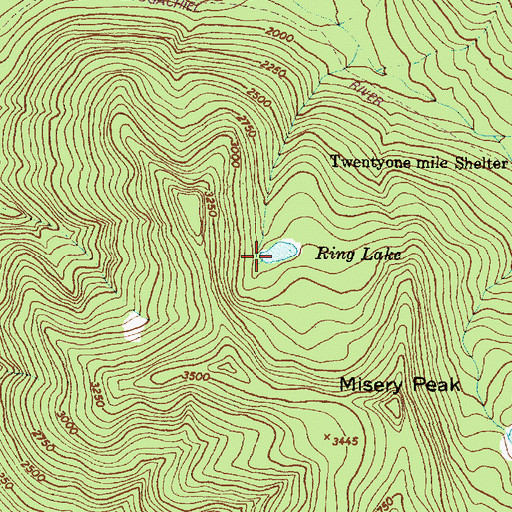 Topographic Map of Ring Lake, WA