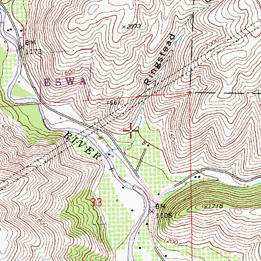 Topographic Map of Ringstead Canyon, WA