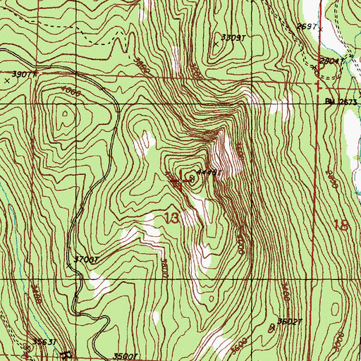 Topographic Map of Ritchie Ridge, WA