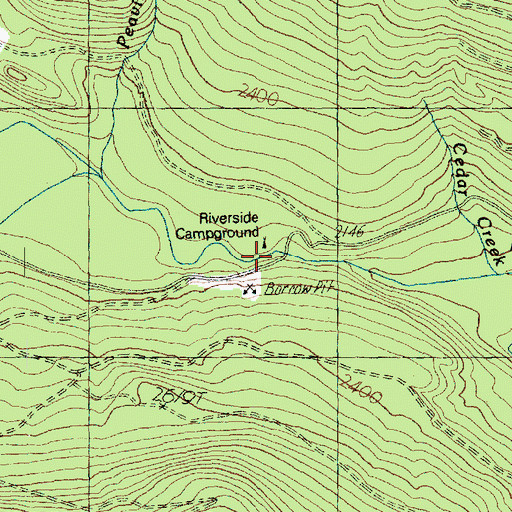 Topographic Map of Riverside Campground, WA
