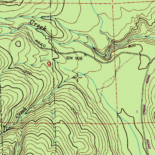 Topographic Map of Rixon Creek, WA