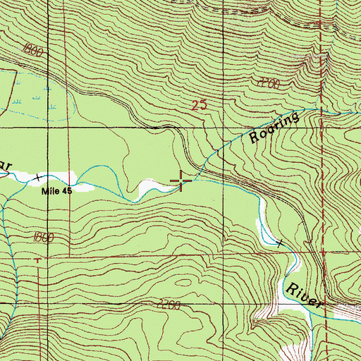 Topographic Map of Roaring Creek, WA