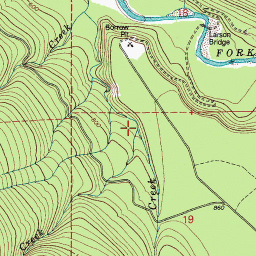 Topographic Map of Roaring Creek, WA