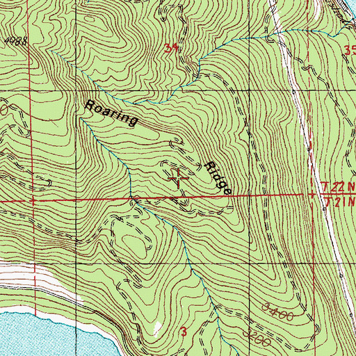 Topographic Map of Roaring Ridge, WA