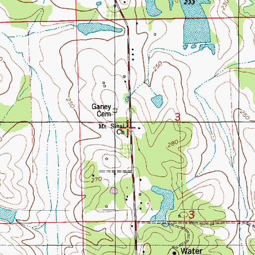 Topographic Map of Mount Sinai Church, AL