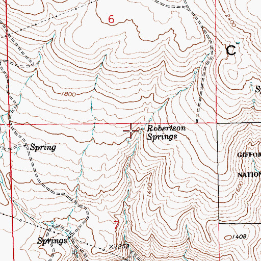Topographic Map of Robertson Springs, WA