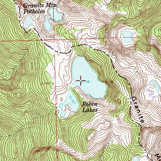 Topographic Map of Robin Lakes, WA