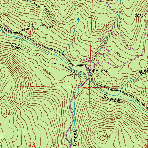 Topographic Map of Robins Creek, WA