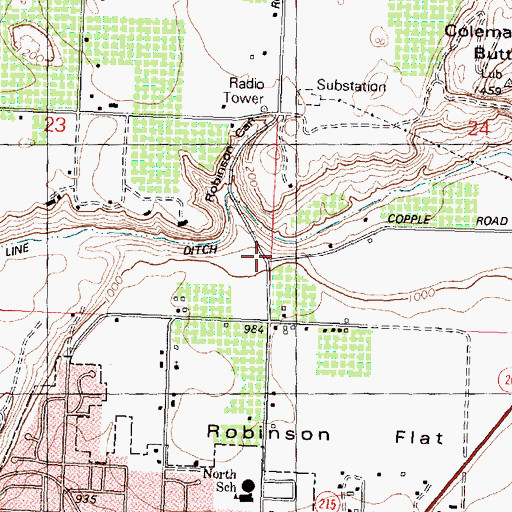 Topographic Map of Robinson Canyon, WA