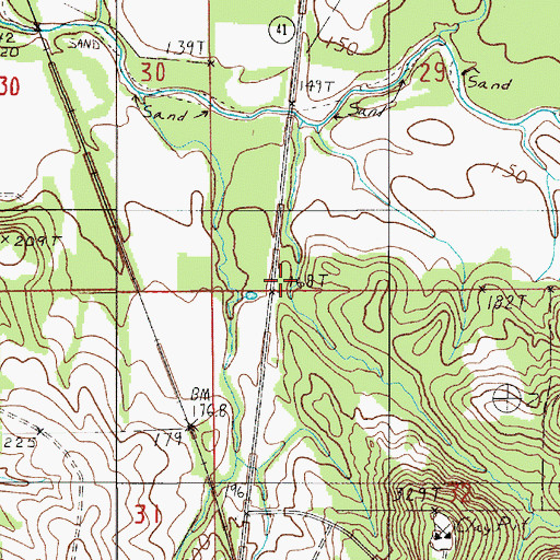 Topographic Map of Mount Sinai Church, AL