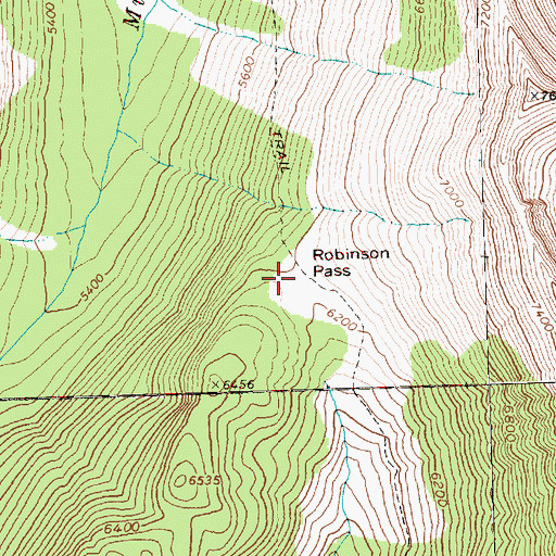 Topographic Map of Robinson Pass, WA