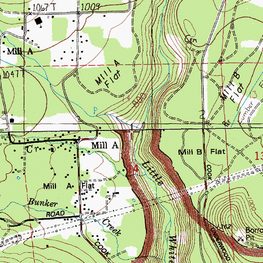 Topographic Map of Rock Creek, WA