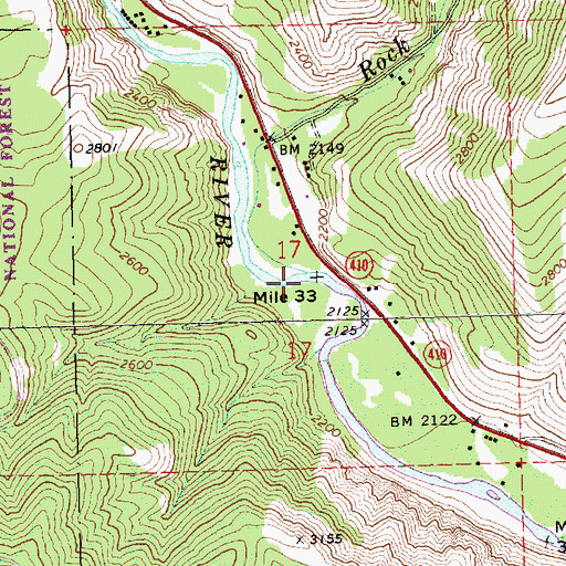 Topographic Map of Rock Creek, WA