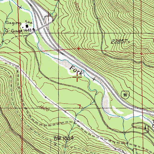 Topographic Map of Rock Creek, WA
