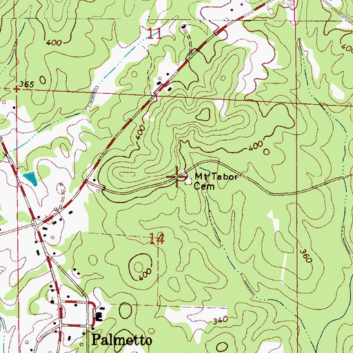 Topographic Map of Mount Tabor Cemetery, AL