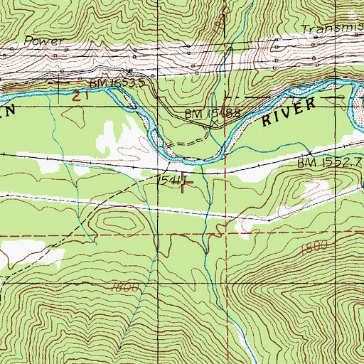 Topographic Map of Rock Creek, WA