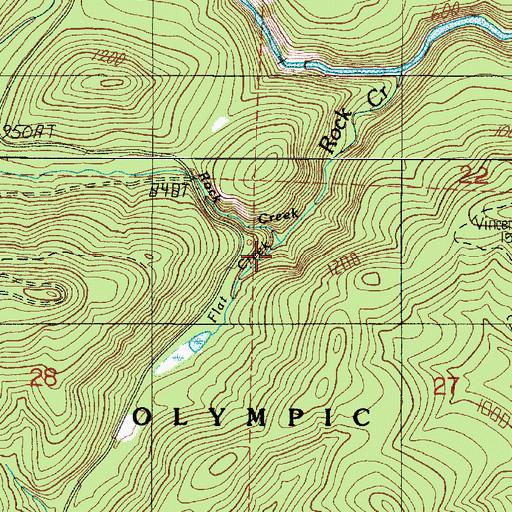 Topographic Map of Flat Creek, WA