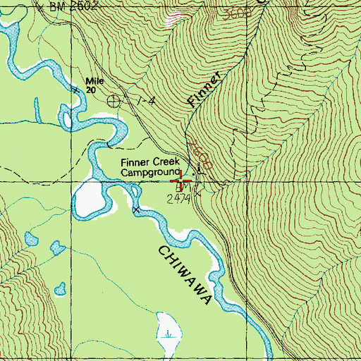 Topographic Map of Rock Creek Guard Station, WA