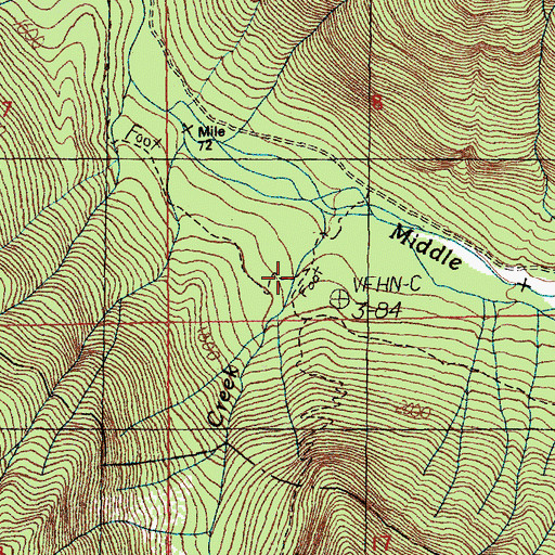 Topographic Map of Rock Creek Shelter, WA