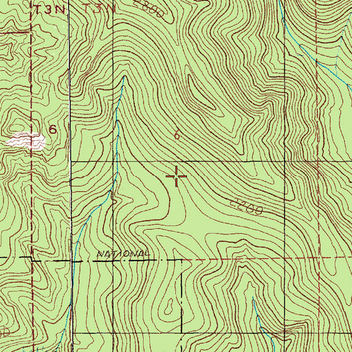 Topographic Map of Rock Creek Trail, WA