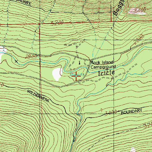 Topographic Map of Rock Island Campground, WA