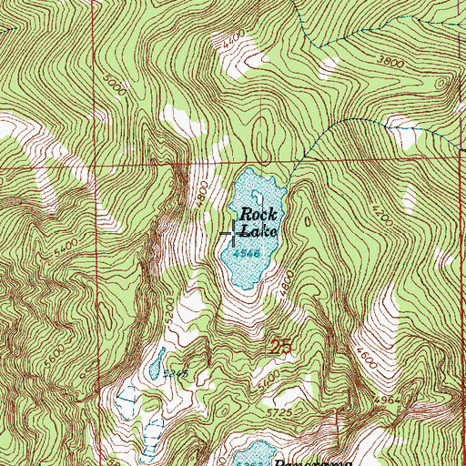 Topographic Map of Rock Lake, WA