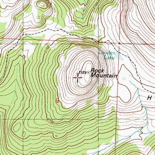 Topographic Map of Rock Mountain, WA
