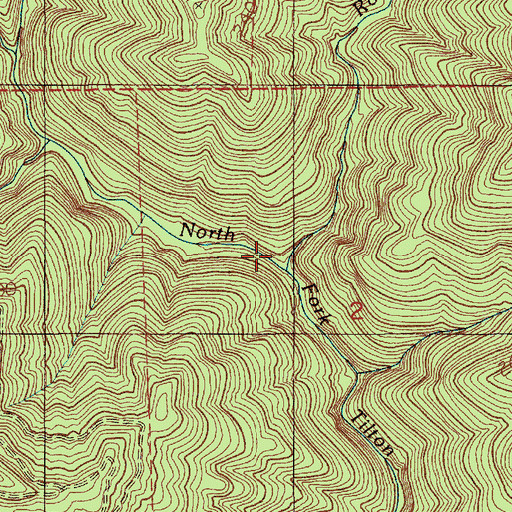 Topographic Map of Rockies Creek, WA