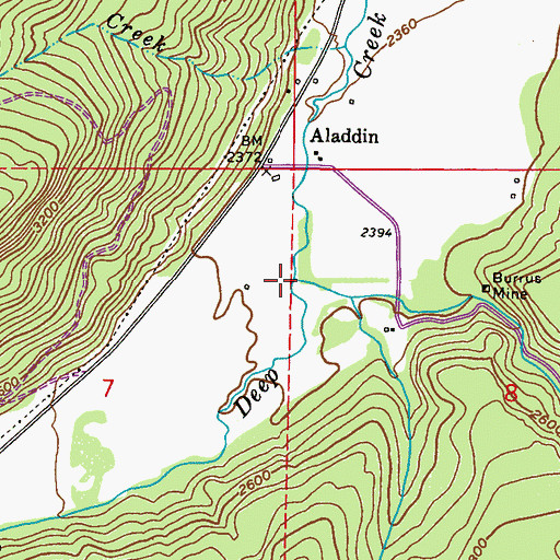 Topographic Map of Rocky Creek, WA