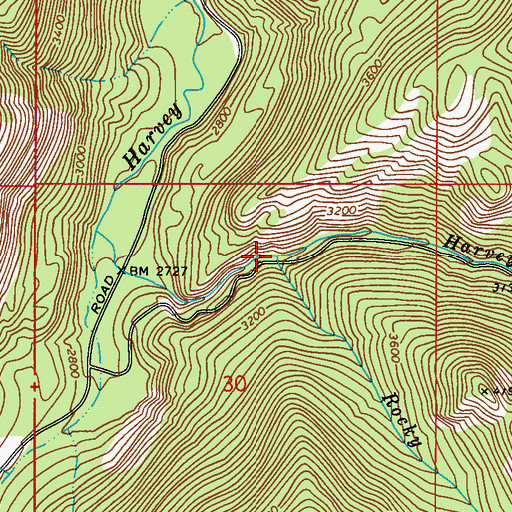 Topographic Map of Rocky Fork, WA