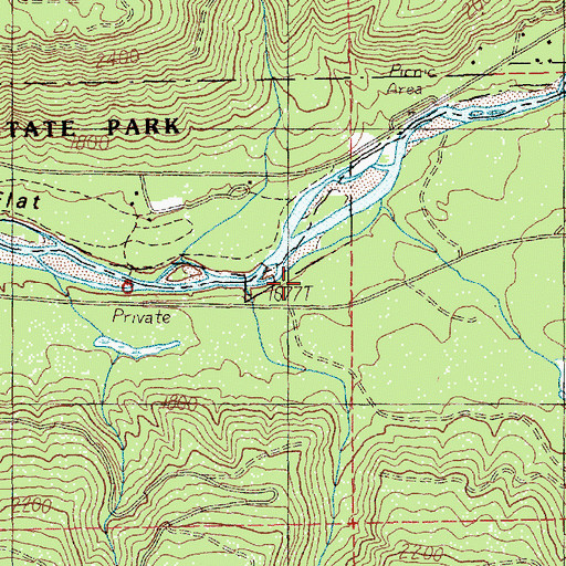 Topographic Map of Rocky Run, WA