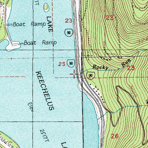 Topographic Map of Rocky Run, WA
