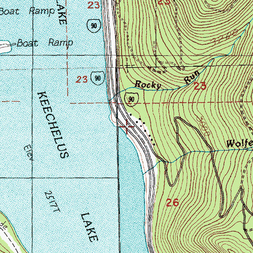 Topographic Map of Rocky Run Guard Station, WA