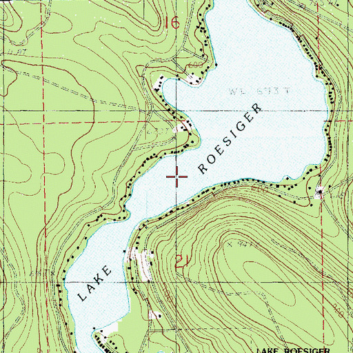 Topographic Map of Lake Roesiger, WA