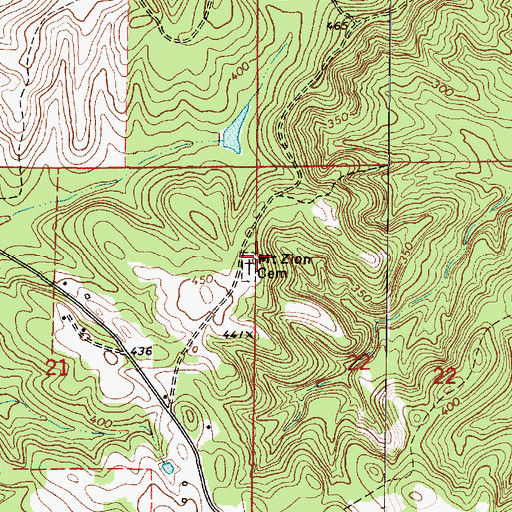 Topographic Map of Mount Zion Cemetery, AL