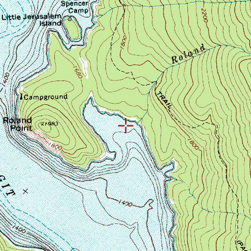 Topographic Map of Roland Creek, WA