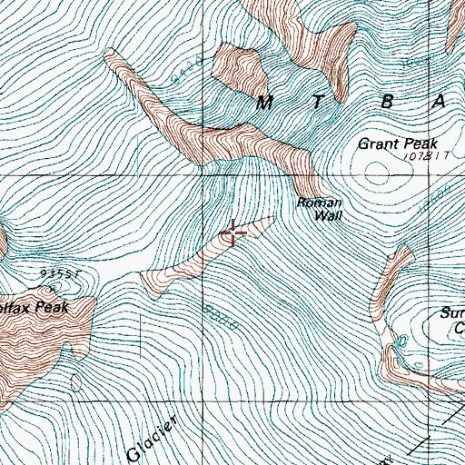 Topographic Map of Roman Wall, WA